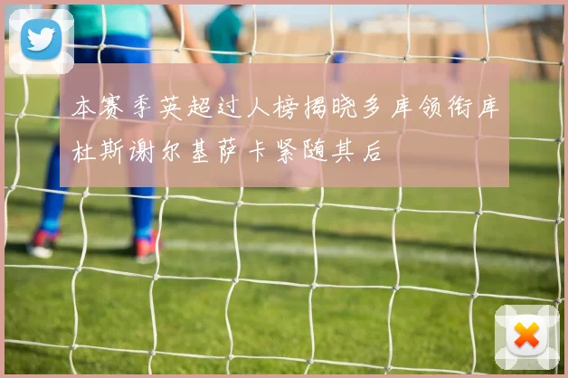 本赛季英超过人榜揭晓多库领衔库杜斯谢尔基萨卡紧随其后